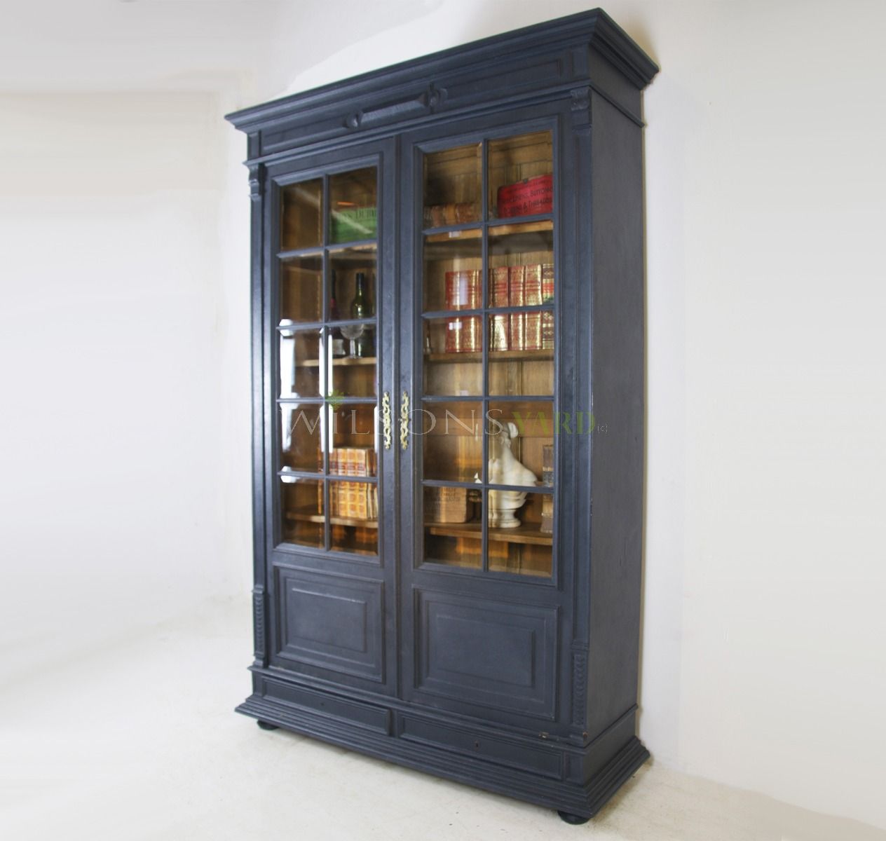 Beautiful antique French painted bookcase