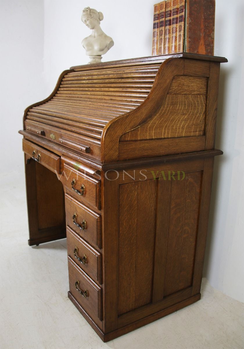 Restored vintage Oak roll top desk