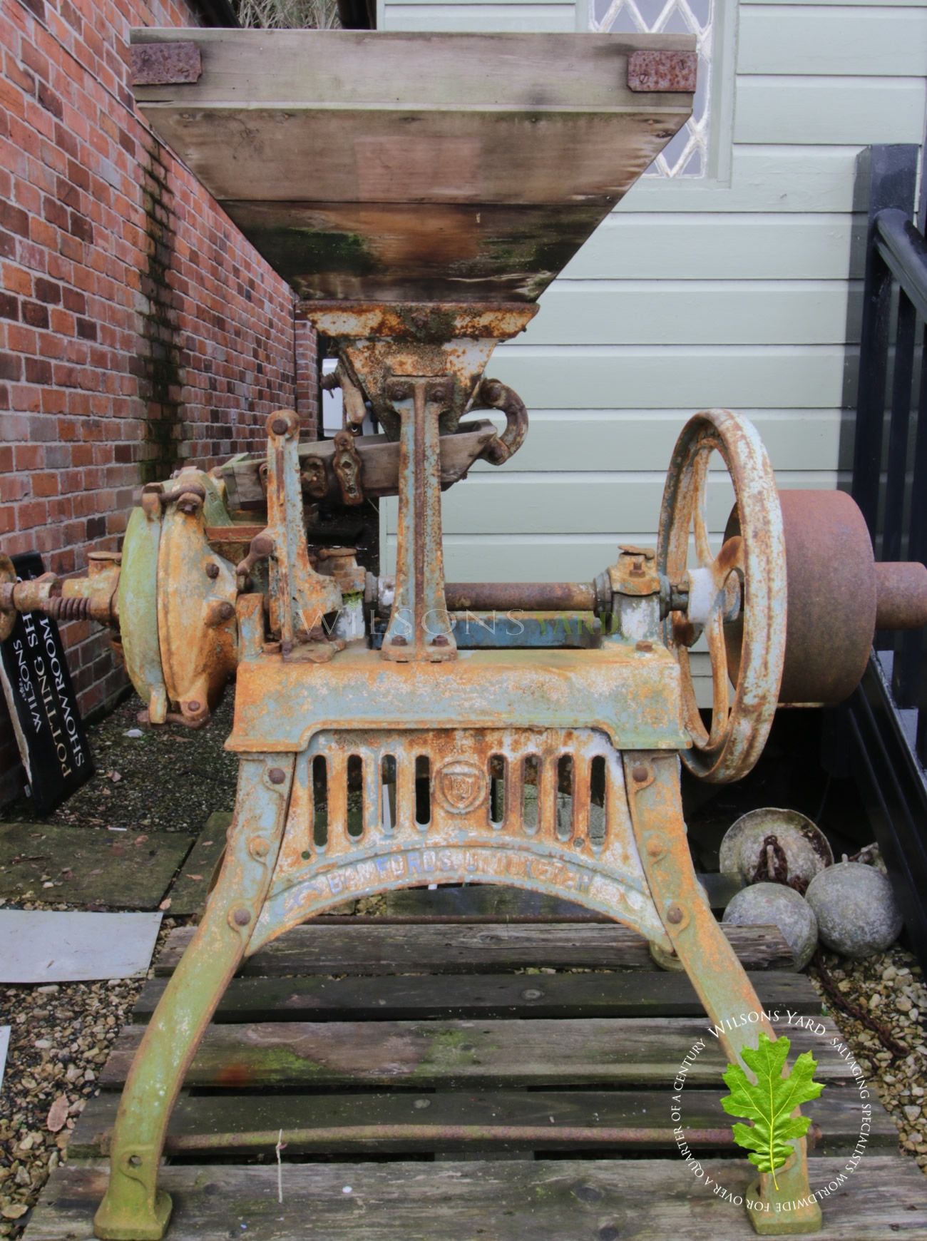 Vintage cast iron Barley crushing machine