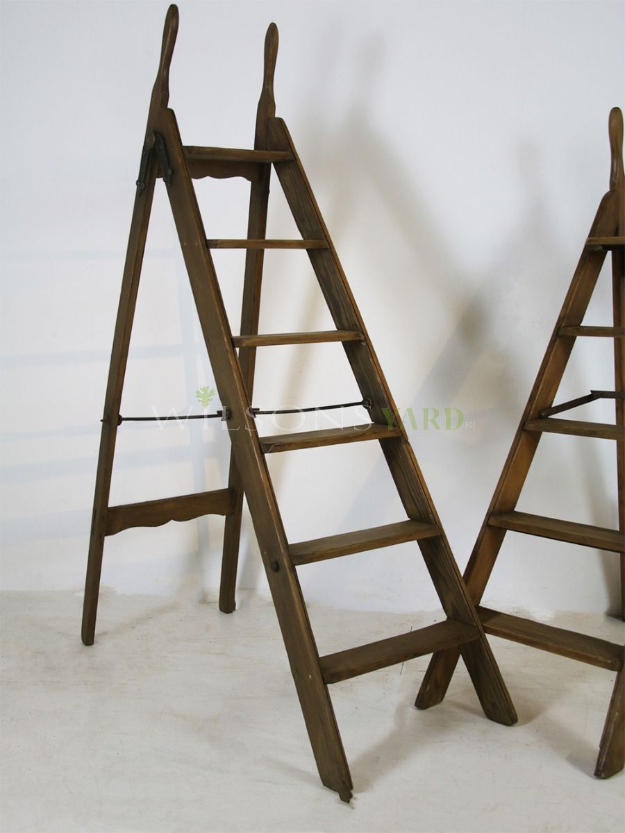 2 pairs of original wooden step ladders