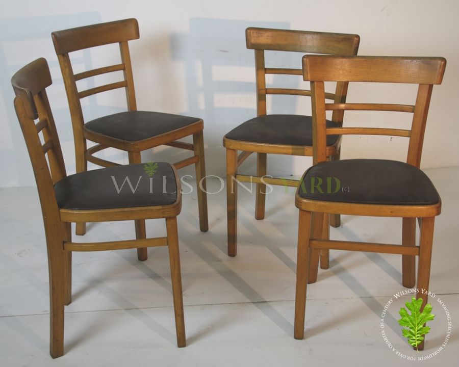 set of 4 1950 s wooden kitchen chairs