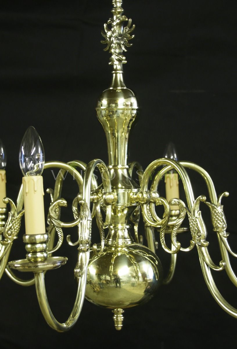 Beautiful pair of restored vintage 6 candle chandeliers