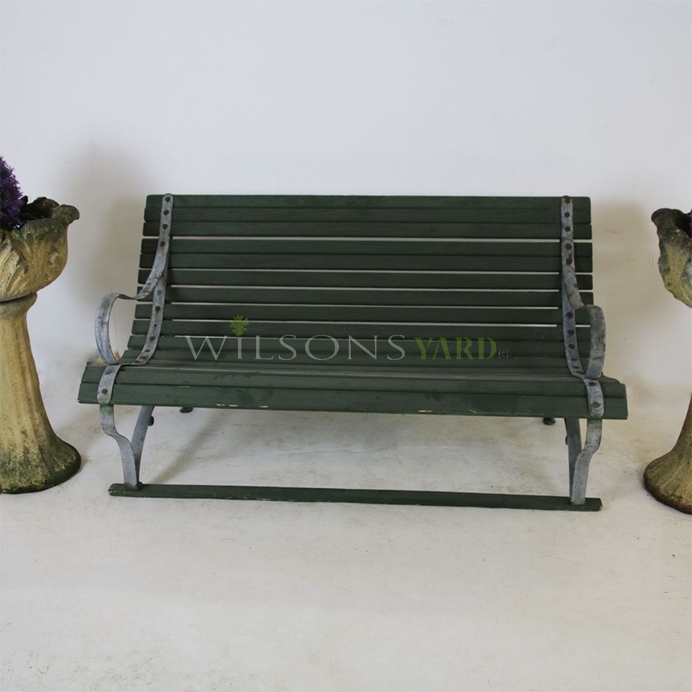 Slotted wooden garden bench