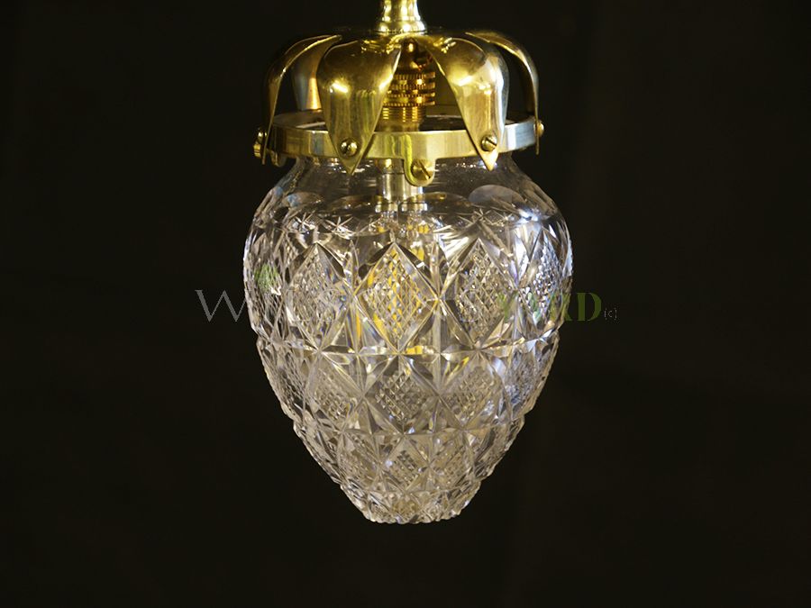 Edwardian cut glass ceiling bomb light