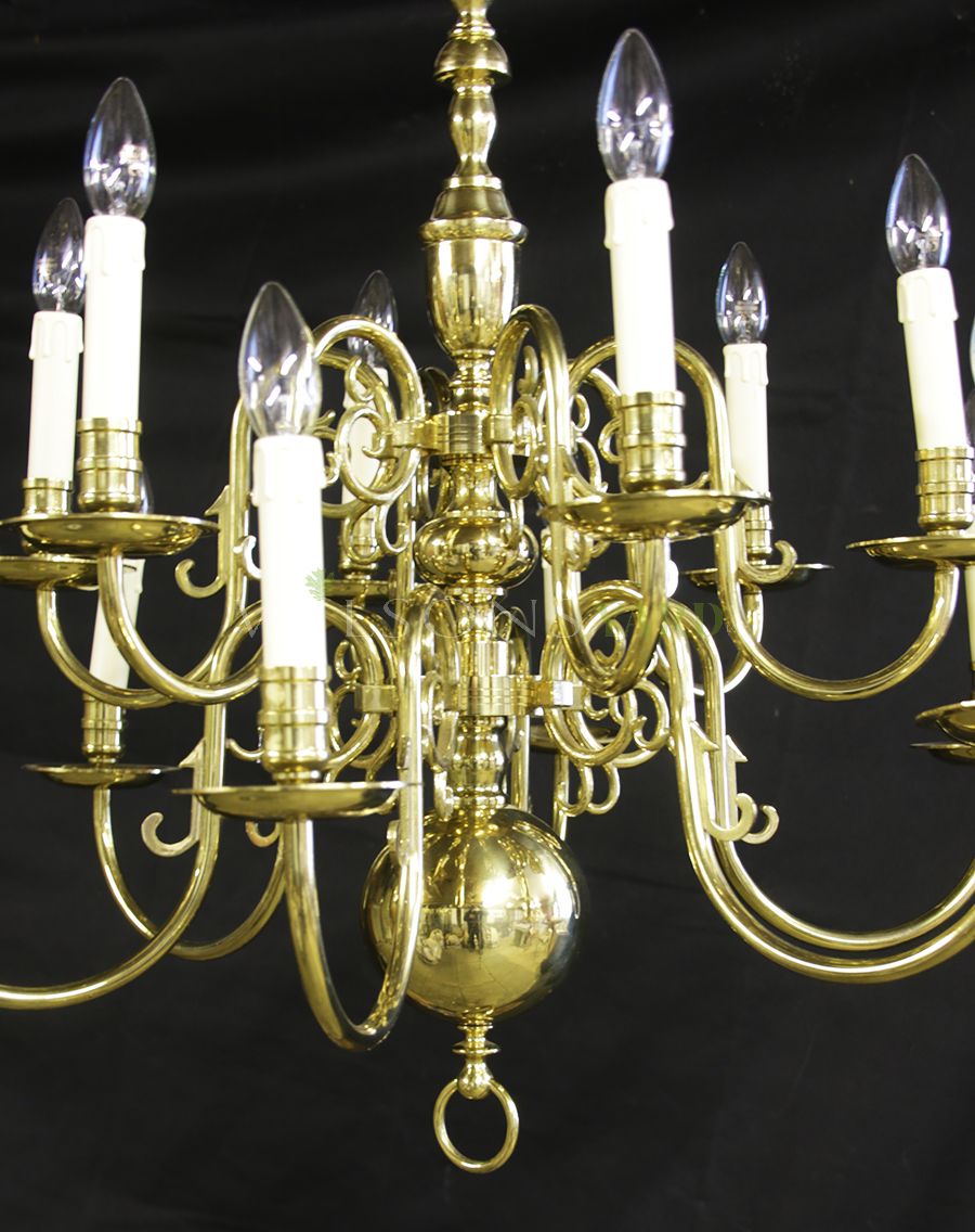 Restored vintage 12 candle bass chandelier