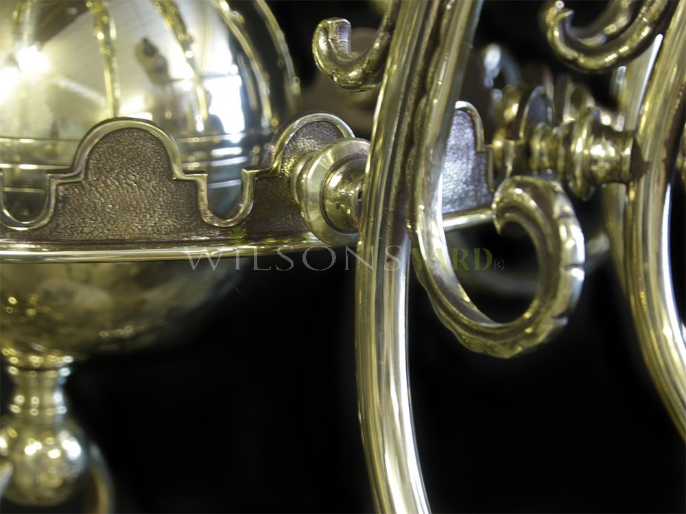 Beautiful pair of brass chandeliers