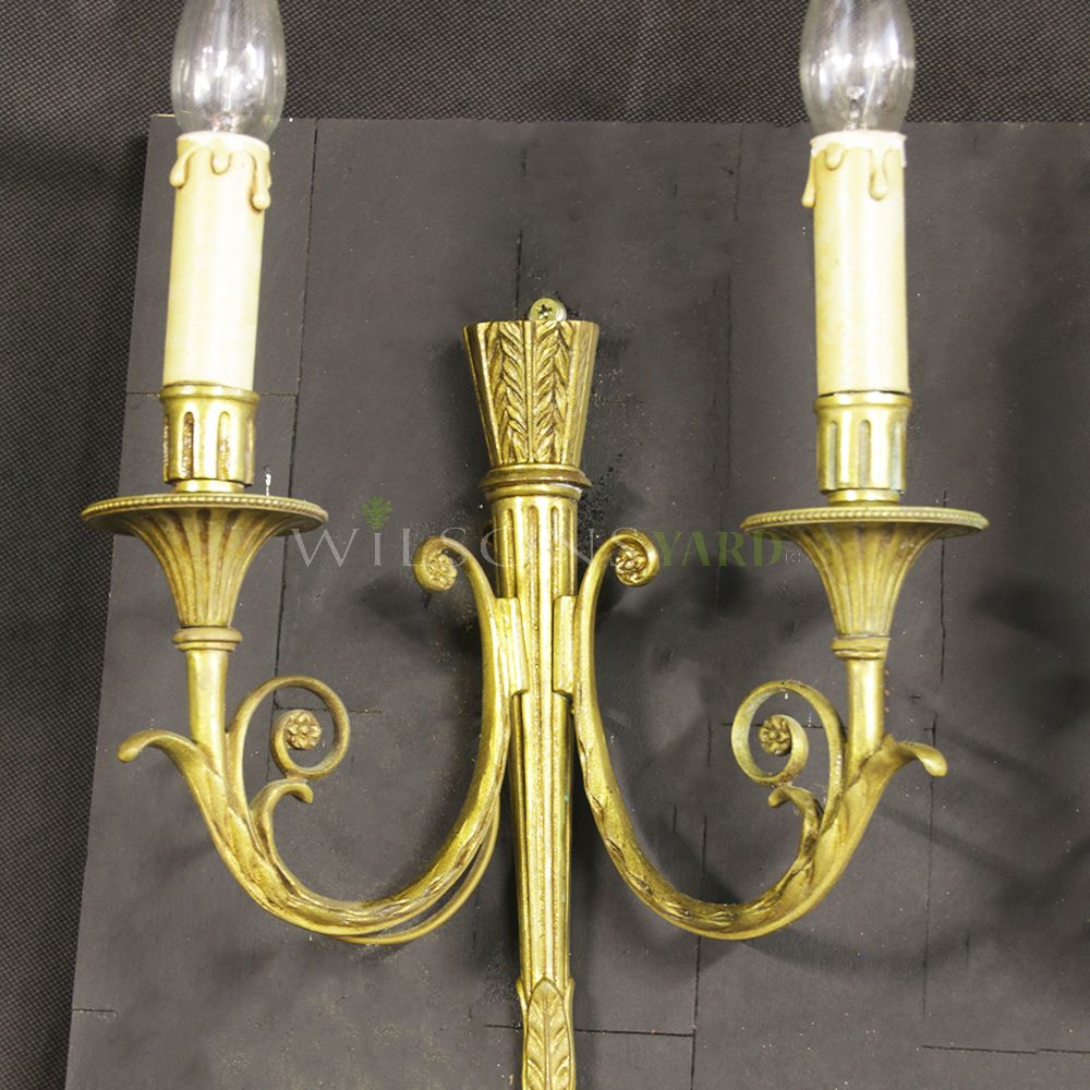 Antique brass wall lights
