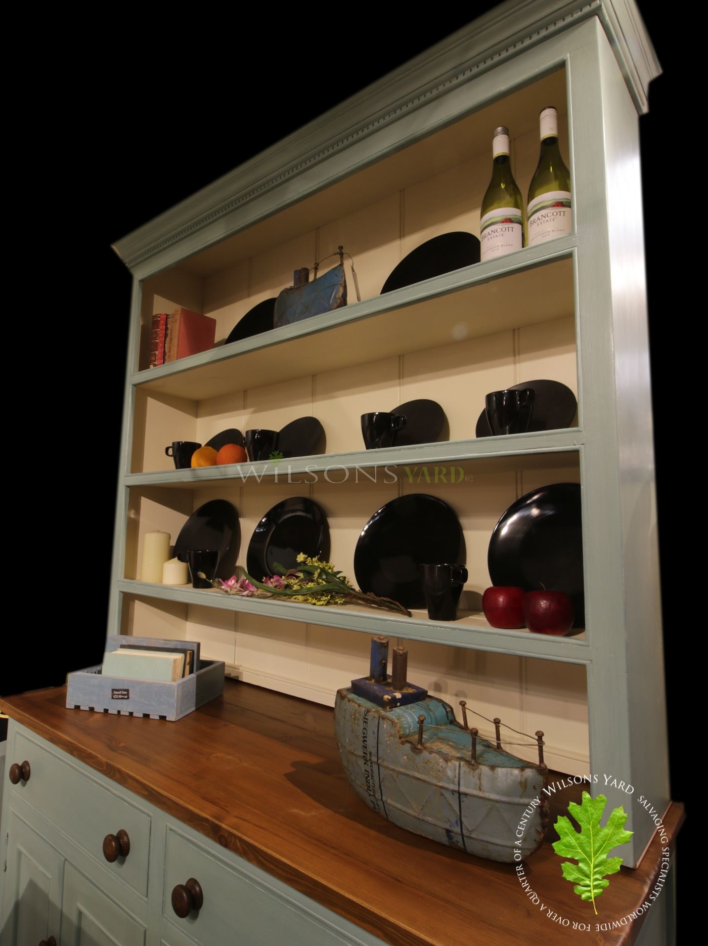 Traditional Country Dresser With Open Plate Rack Open Plate Rack, Kitchen Dresser Top With Plate Rack