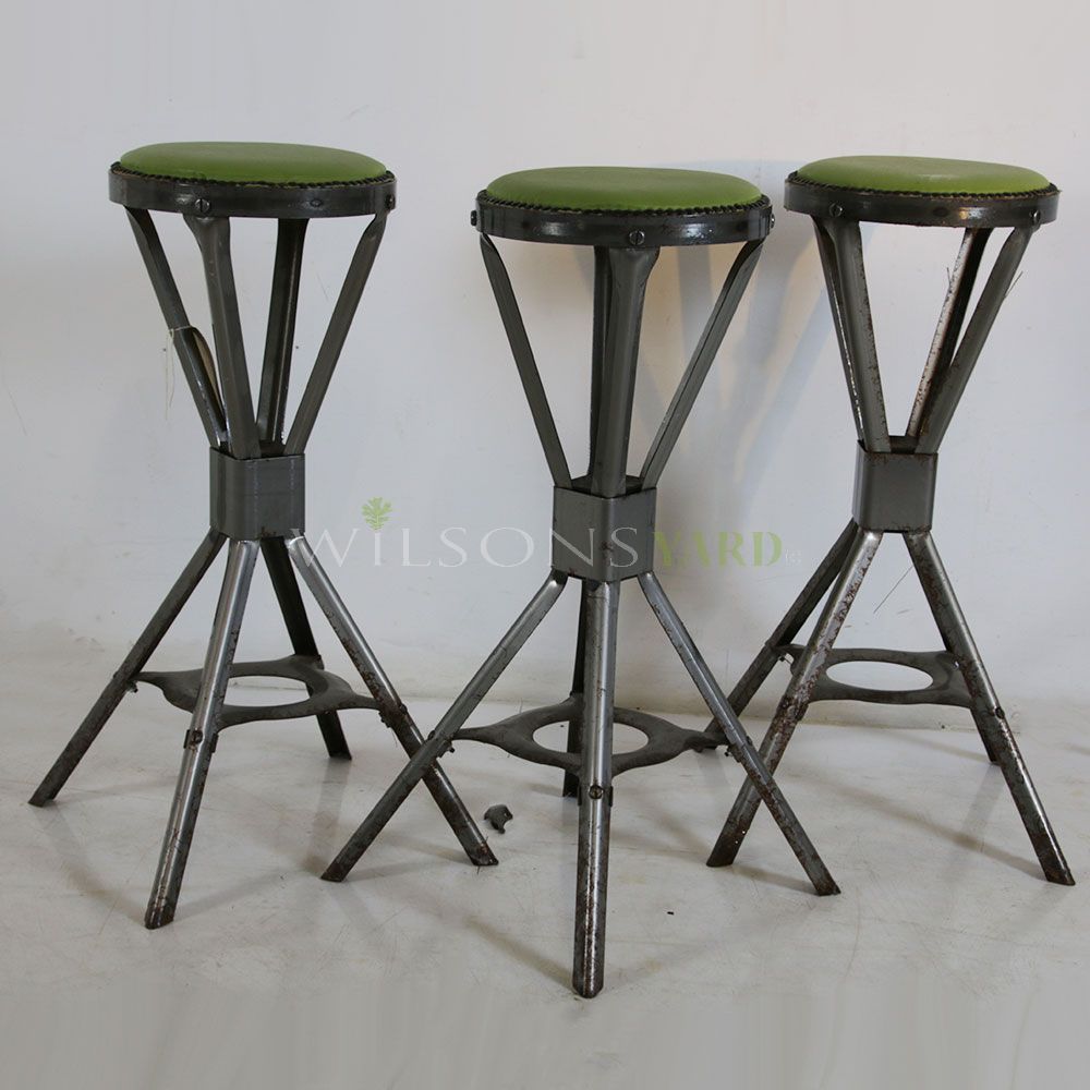 Vintage metal stool industrial cheap