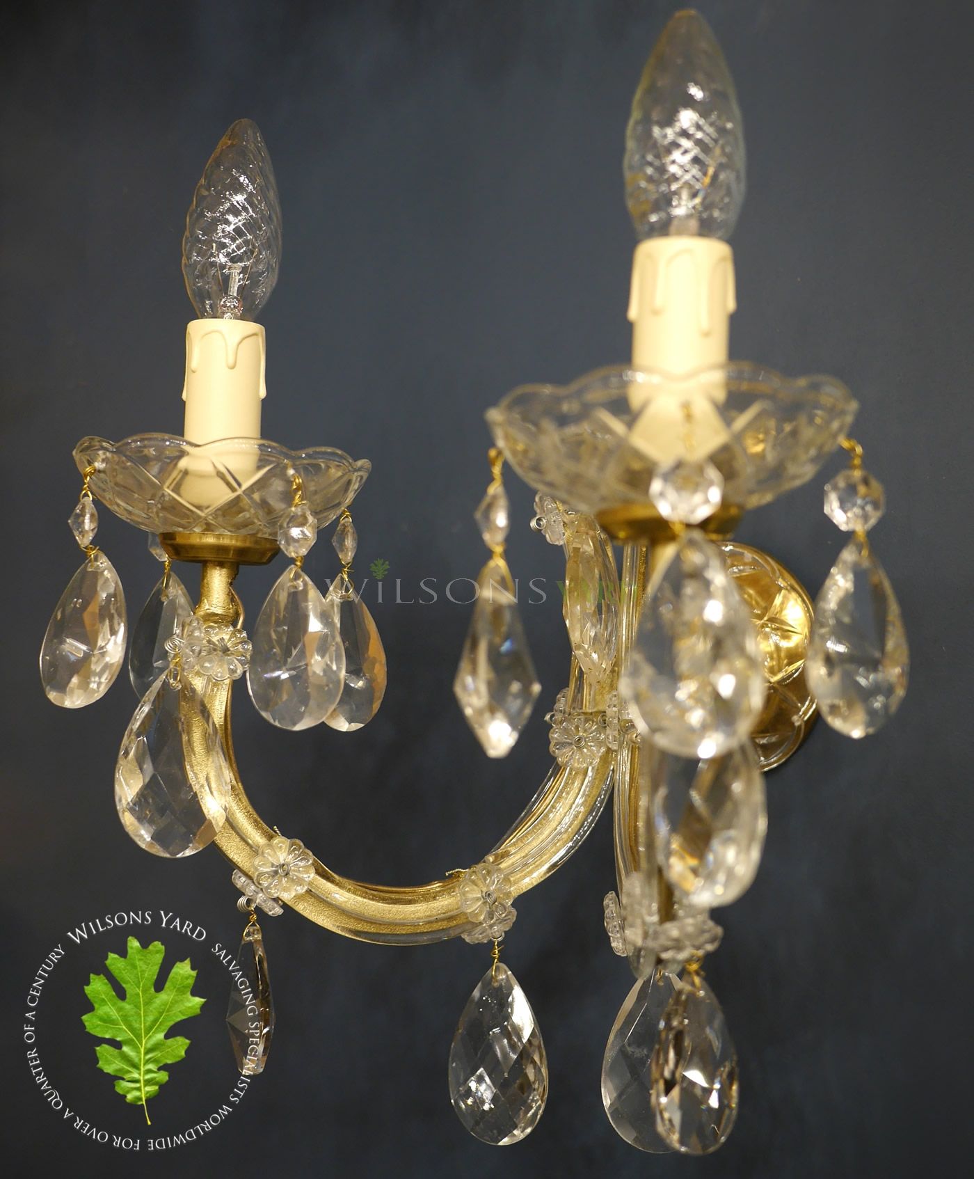 Pair of restored Antique Maria Teresa wall lights.