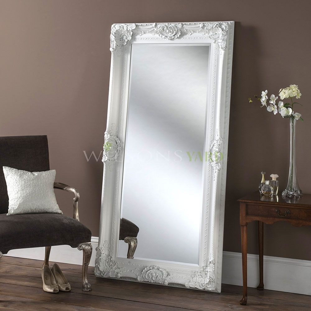 White glass mirror