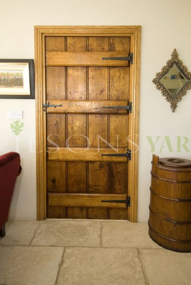 Braced And Beaded Cider Mill Door In Solid Oak