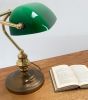 Vintage green shade brass desk lamp 