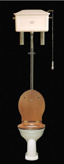 High-level W.C. Set - Oval White China.