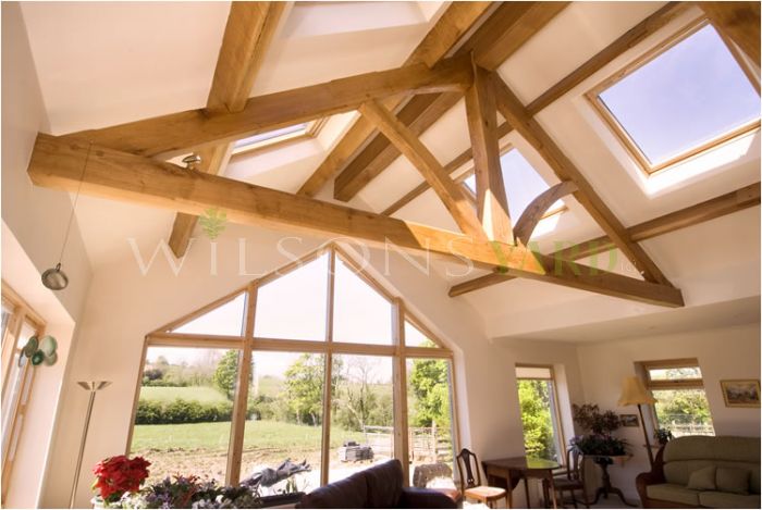 King post truss in Oak