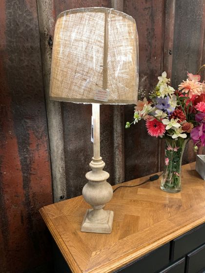 Period style wooden stick lamp 