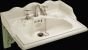 22 Inch Washbasin Set With 3 Hole Mixer White China