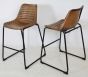 Retro leather kitchen stools