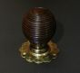 Beech Beehive Door Handles / Door Knobs with Brass Petal Back Plate