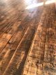 Original salvaged RAF Leachers ebonized Pine plank flooring 