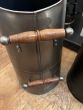 Metal coal shuttle with wooden handles 