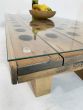 Converted Vintage Champagne bottle rack coffee table 