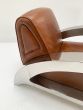 Designer polished steel armchairs 
