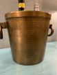 Round drop handle brass ice bucket 