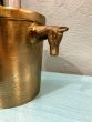 Horse handle brass ice bucket