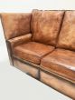 Vintage Knoll drop end leather settee