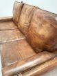 Vintage Knoll drop end leather settee