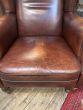 Beautiful leather wing back chair