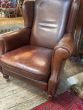 Beautiful leather wing back chair