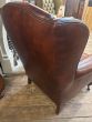 Beautiful leather wing back chair