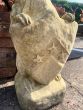 Pair of stone Griffin hounds