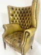 Edwardian leather barrel back chair