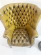 Edwardian leather barrel back chair