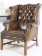 Vintage leather wing back chair 