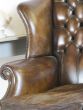 Vintage leather button back chair