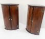 2 no  Georgian Oak bow fronted corner cupboards