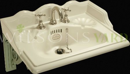 22" Washbasin Mixer Set With 3 Tap Holes- Antique White China.