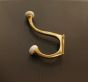 Small Enamel Topped Brass Coat Hook