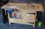 vintage vice and wood work bench 