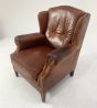 Vintage style leather wing back chair 