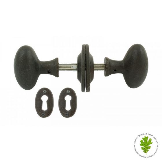 Beeswaxed Oval Mortice/Rim Knob Set