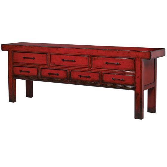 Antique style Red 7 Drawer Sideboard