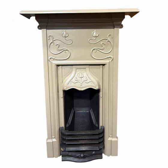 2 of 2 of a pair of restored late 19th century Art Nouveau fireplaces 