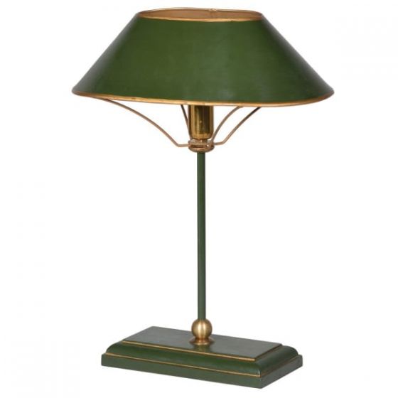 Period style Green and Gold Bank Lamp
