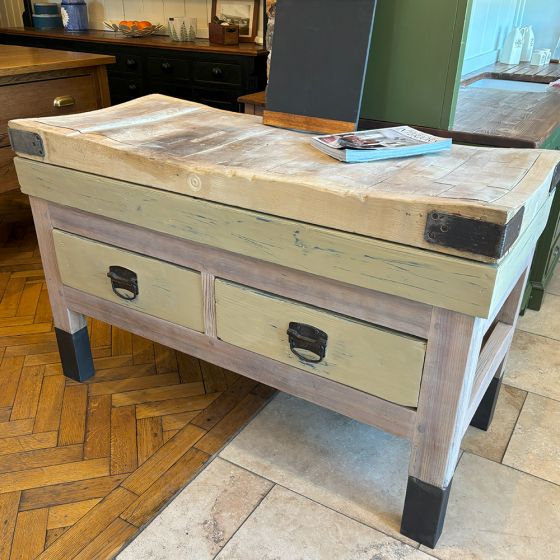 Large antique butchers block