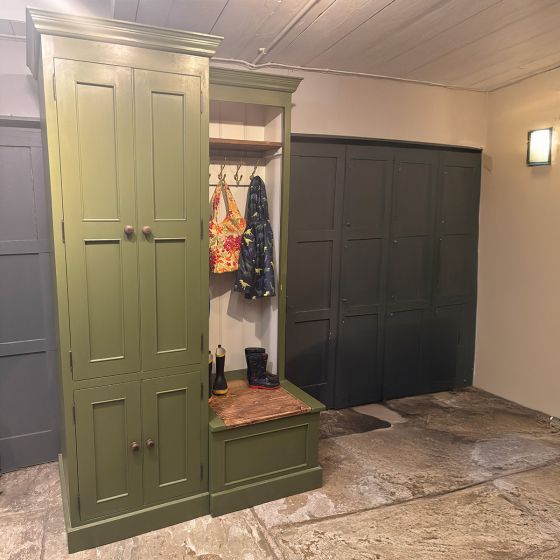 Single seat bootroom storage cupboard